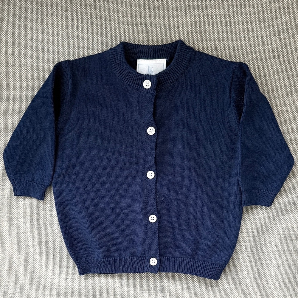 NWT Little English Essential Cardigan in Navy size 3-6 Months